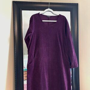 100% Cotton Wide Cord Deep Jewel Purple Dress